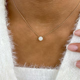 Formal Necklace 1 ct TCW , Solid Gold 14k