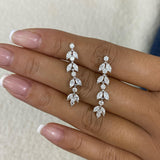 Chandelier Drop Earrings 2.1 ct TCW , Solid Gold 14k