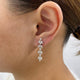 Chandelier Drop Earrings 2.1 ct TCW , Solid Gold 14k