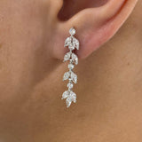 Chandelier Drop Earrings 2.1 ct TCW , Solid Gold 14k