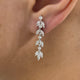 Chandelier Drop Earrings 2.1 ct TCW , Solid Gold 14k