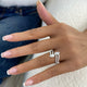 Marquise and round Ring 0.9ct TCW, White Gold 14K