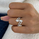 Marquise and round Ring 0.9ct TCW, White Gold 14K