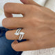 Marquise and round Ring 0.9ct TCW, White Gold 14K