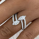 Marquise and round Ring 0.9ct TCW, White Gold 14K