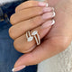 Marquise and round Ring 0.9ct TCW, Rose Gold 14K