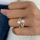 Marquise and round Ring 0.9ct TCW, Rose Gold 14K