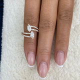 Marquise and round Ring 0.9ct TCW, Rose Gold 14K