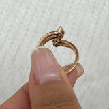 Marquise and round Ring 0.9ct TCW, Rose Gold 14K