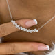 Marquise,Round Pendant Necklace 1.8ct TCW, White Gold 14K