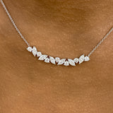 Marquise,Round Pendant Necklace 1.8ct TCW, White Gold 14K