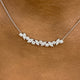 Marquise,Round Pendant Necklace 1.8ct TCW, White Gold 14K