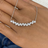 Marquise,Round Pendant Necklace 1.8ct TCW, White Gold 14K