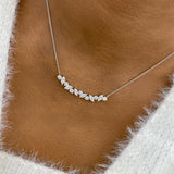 Marquise,Round Pendant Necklace 1.8ct TCW, White Gold 14K