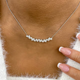 Marquise,Round Pendant Necklace 1.8ct TCW, White Gold 14K