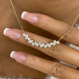 Marquise Pendant Necklace 1.8ct TCW, Yellow Gold 14K
