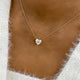 Heart Pendant Necklace 3ct TCW, Yellow Gold 14K