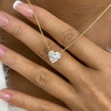 Heart Pendant Necklace 3ct TCW, Yellow Gold 14K
