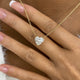 Heart Pendant Necklace 3ct TCW, Yellow Gold 14K