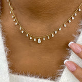 PEAR Necklace 2.7ct TCW, Yellow Gold 14K