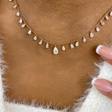 PEAR Necklace 2.9ct TCW, Rose Gold 14K