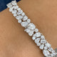 Mixed fancy shapes Tennis Bracelet 16.7ct TCW, White Gold 14K