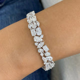 Mixed fancy shapes Tennis Bracelet 16.7ct TCW, White Gold 14K