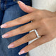 Emerald & Round Ring 2.3ct TCW, White Gold 14K