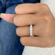 Emerald & Round Ring 2.3ct TCW, White Gold 14K