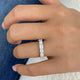 Emerald & Round Ring 2.3ct TCW, White Gold 14K