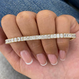 Emerald cut Tennis Bracelet 9ct TCW, Yellow Gold 14K