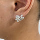 Oval Earrings 4.1ct TCW, White Gold 14K