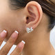 Oval Earrings 4.1ct TCW, White Gold 14K