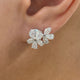 Oval Earrings 4.1ct TCW, White Gold 14K