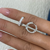Round Earrings 1.3ct TCW, White Gold 14K