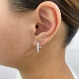 Round Earrings 1.3ct TCW, White Gold 14K