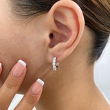 Round Earrings 1.3ct TCW, White Gold 14K
