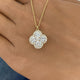 ROUND Pendant Necklace 2.3ct TCW, Yellow Gold 14K