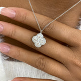 ROUND Pendant Necklace 2.1ct TCW, White Gold 14K