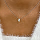 Pear Pendant Necklace 1ct TCW, White Gold 14K