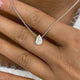 Pear Pendant Necklace 1ct TCW, White Gold 14K