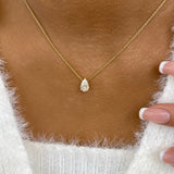 Pear Pendant Necklace 1ct TCW, Yellow Gold 14K