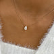 Pear Pendant Necklace 1ct TCW, Rose Gold 14K