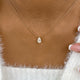 Pear Pendant Necklace 1ct TCW, Rose Gold 14K
