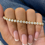 Round Tennis Bracelet 3ct TCW, Yellow Gold 14K