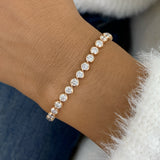 Round Tennis Bracelet 3ct TCW, Rose Gold 14K