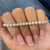 Round Tennis Bracelet 2.9ct TCW, White Gold 14K