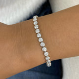 Round Tennis Bracelet 2.9ct TCW, White Gold 14K