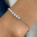 Round Tennis Bracelet 1.6ct TCW, White Gold 14K