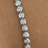 Round Tennis Bracelet 1.6ct TCW, White Gold 14K